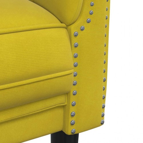 3-personers veloursofa - gul