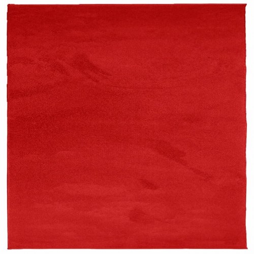 Gulvtæppe OVIEDO 160x160 cm kort luv rød