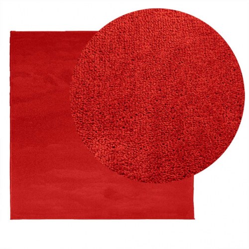 Gulvtæppe OVIEDO 160x160 cm kort luv rød