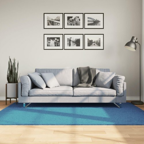 Gulvtæppe OVIEDO 140 x 200 cm kort luv - turkis