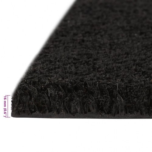 Dørmåtte i coir, 100 × 300 cm - sort, skridsikker