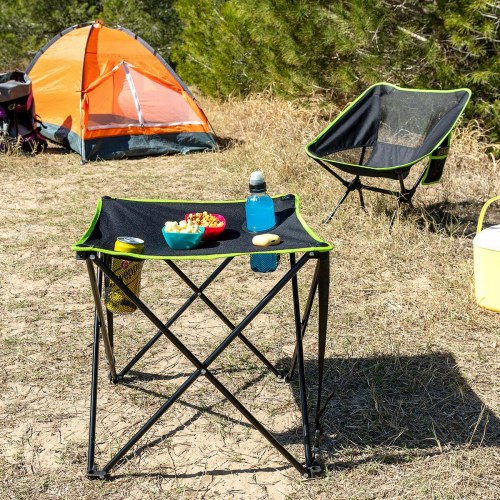 Campingbord sammenklappeligt med kopholdere - Cafolby
