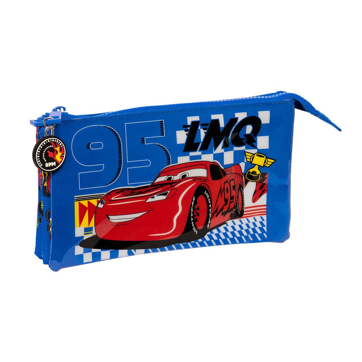 Tredobbelt Bæretaske Cars Race Ready Blå 22 X 12 X 3 Cm
