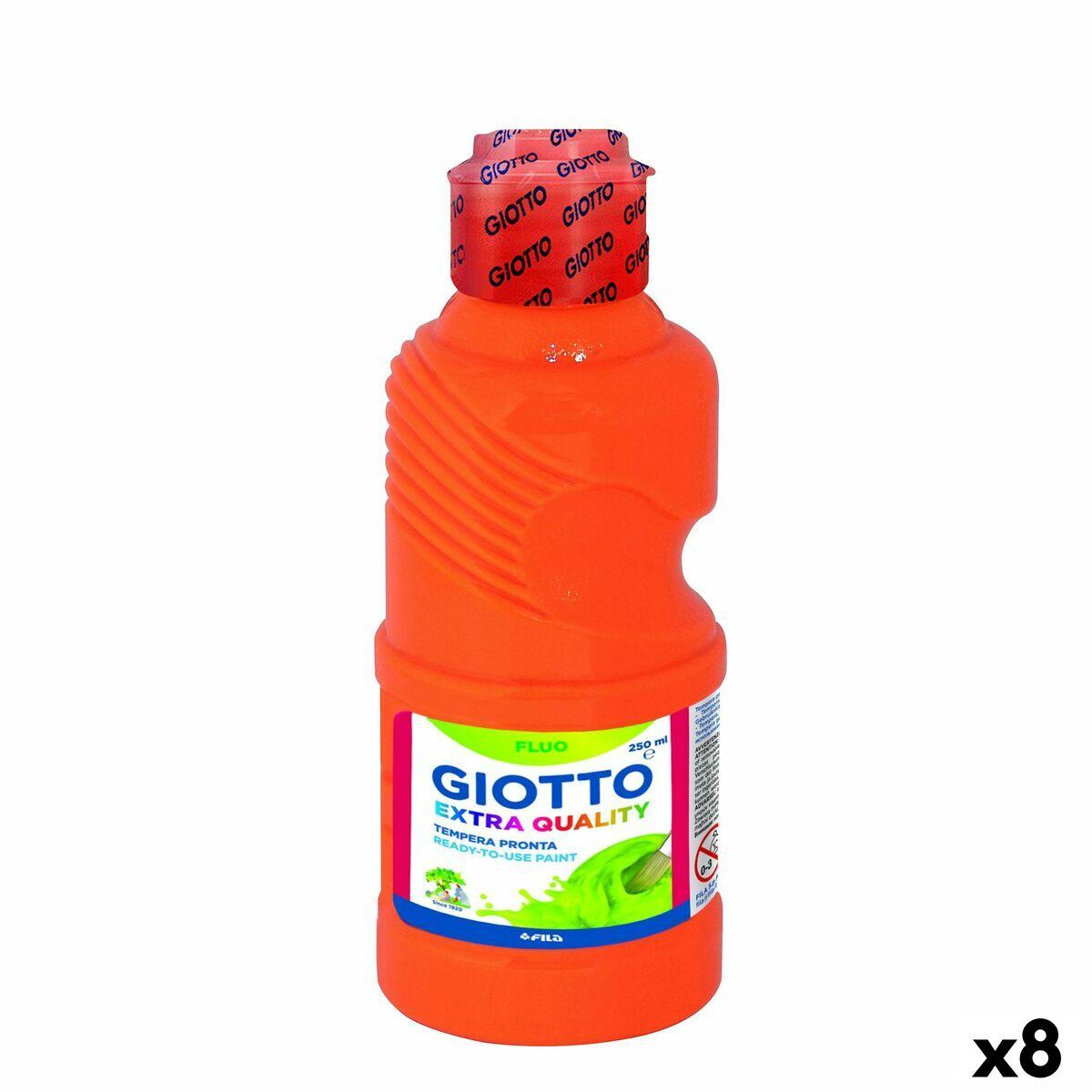 Giotto Tempera-maling Fluo Orange 250 ml - 8 stk.