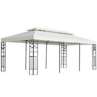 Pavillon med dobbelttag 6x3 m stål hvid