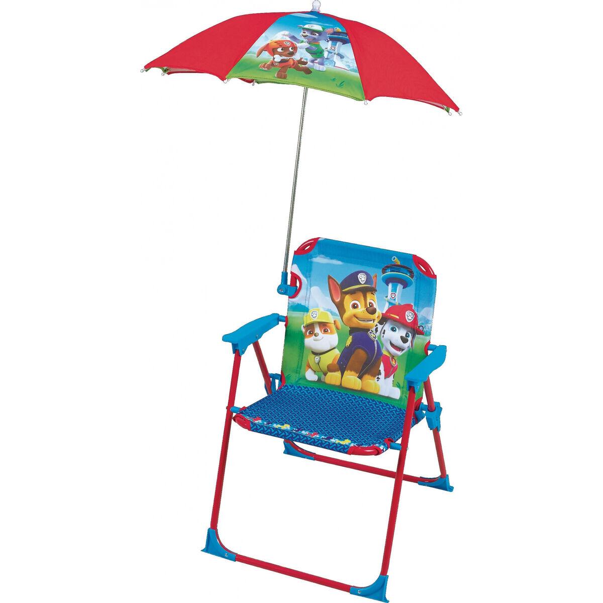 Fun House strandstol med parasol - Paw Patrol, blå/multifarvet