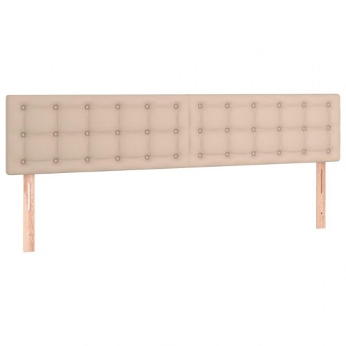 Kontinentalseng med LED-lys 120x190 cm i kunstlæder - cappuccino