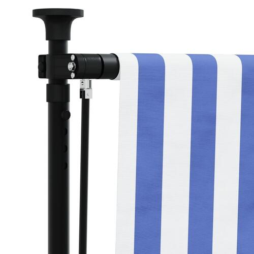 Udendørs rullegardin 100x270 cm stof og stål blå og hvid