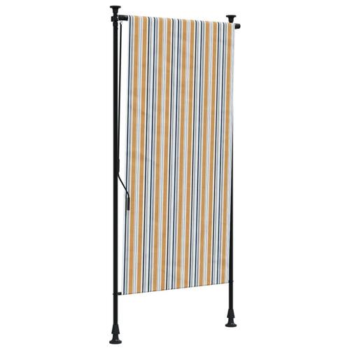 Udendørs rullegardin 100x270 cm stof og stål gul og hvid