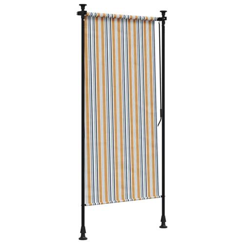 Udendørs rullegardin 100x270 cm stof og stål gul og hvid