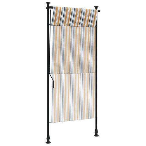 Udendørs rullegardin 100x270 cm stof og stål gul og hvid