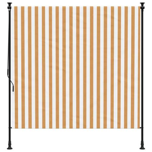 Udendørs rullegardin 150x270 cm stof og stål orange og hvid