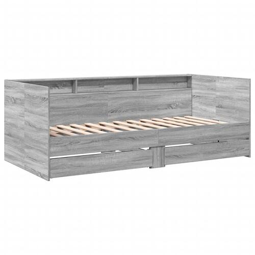Daybed med skuffer uden madras 100x200 cm grå sonoma-eg