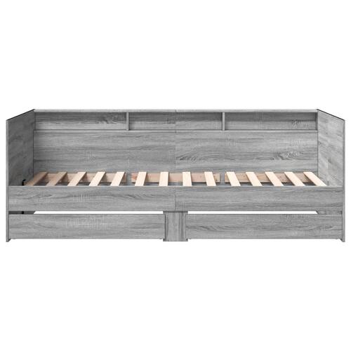 Daybed med skuffer uden madras 100x200 cm grå sonoma-eg