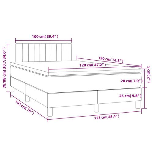 Kontinentalseng med madras 120x190 cm stof sort