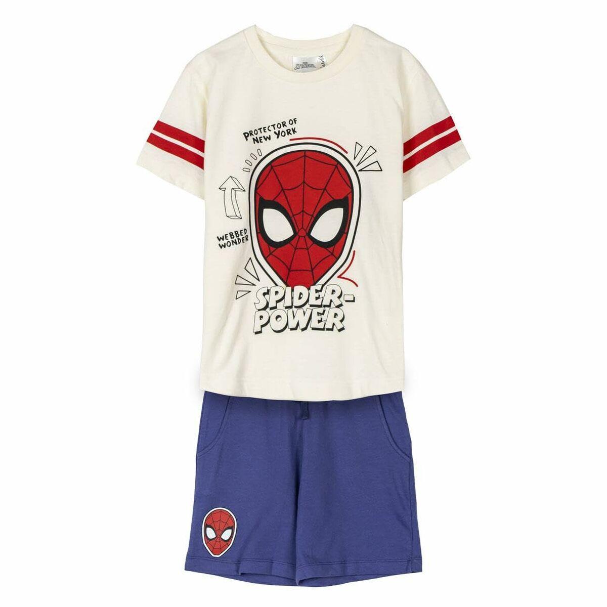 Sæt med tøj Spider-Man Blå Beige 4 år