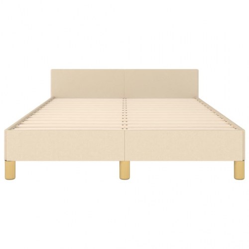 Sengeramme med hovedgærde 120×190 cm - stof, cremefarvet