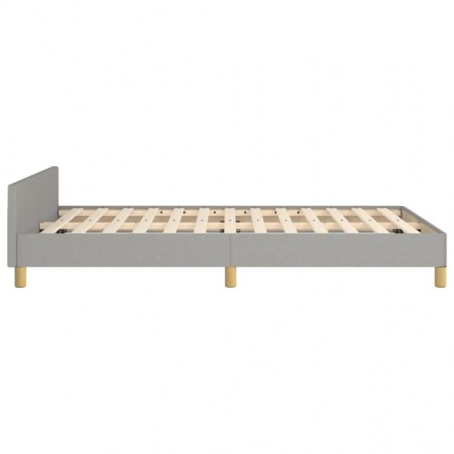Sengeramme med sengegavl 120x190 cm - stof, lysegrå