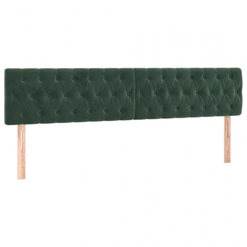 Sengeramme med sengegavl i fløjl 120×190 cm - mørkegrøn