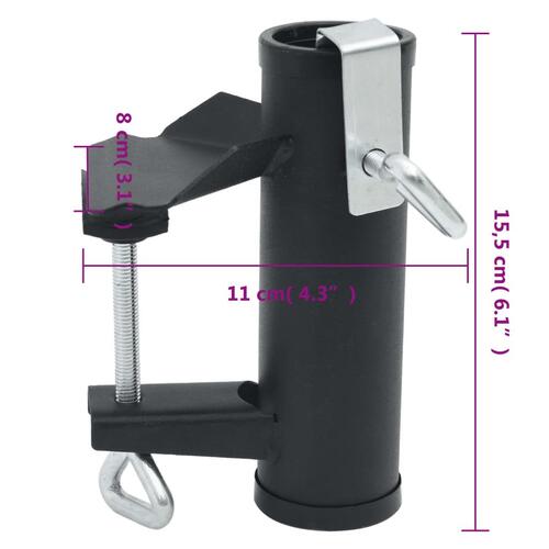 Parasolbeslag til altan 2 stk. 35-38 mm stål