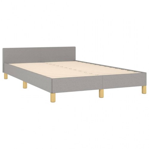 Sengeramme med sengegavl 120x190 cm - stof, lysegrå