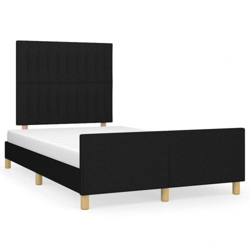 Sengeramme med hovedgærde 120x190 cm - stof, sort