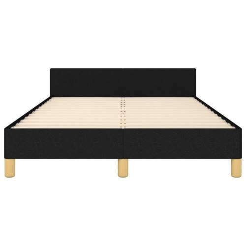 Sengeramme med justerbart hovedgærde 120×190 cm - stof, sort