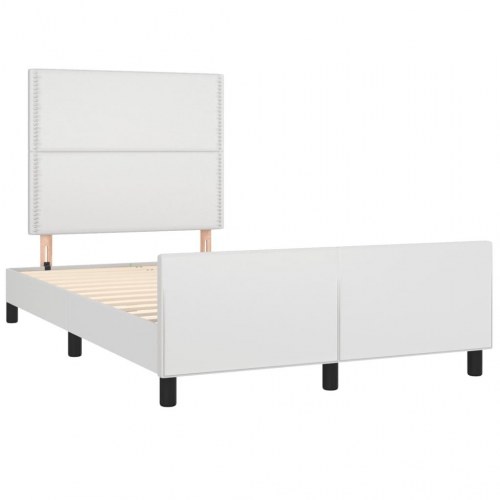 Sengeramme i kunstlæder 120 x 190 cm uden madras - hvid