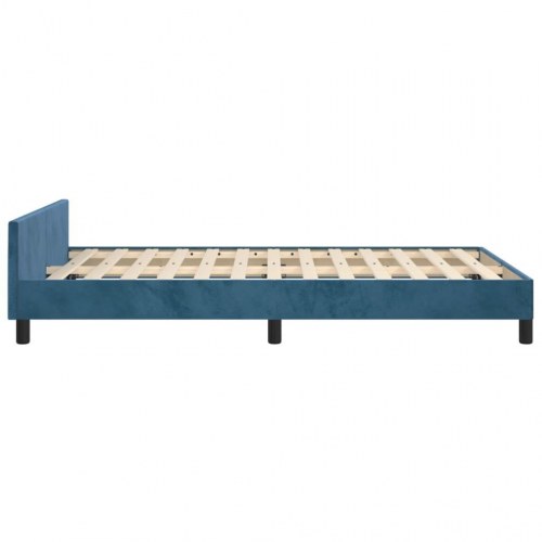 Sengeramme uden madras 120x190 cm i fløjl - mørkeblå