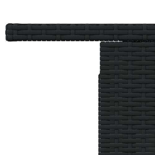 Havebord med glastop 100x55x73 cm polyrattan sort