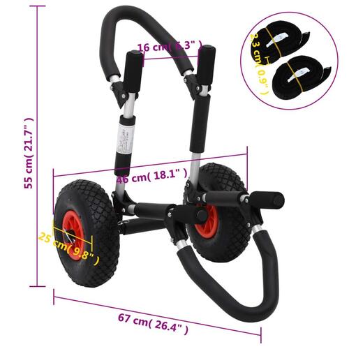Kajakvogn 45 kg foldbar aluminium