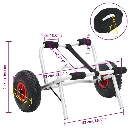 Kajakvogn 45 kg foldbar aluminium