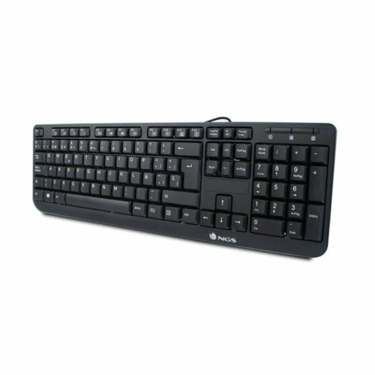 Tastatur Ngs Ngs Keyboard 0344 Sort Spansk Qwerty Qwerty