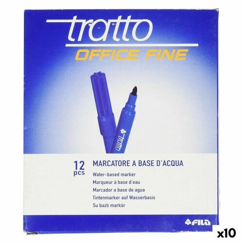 Sæt med Fiberpenne Tratto Office Fine Blå (10 enheder)