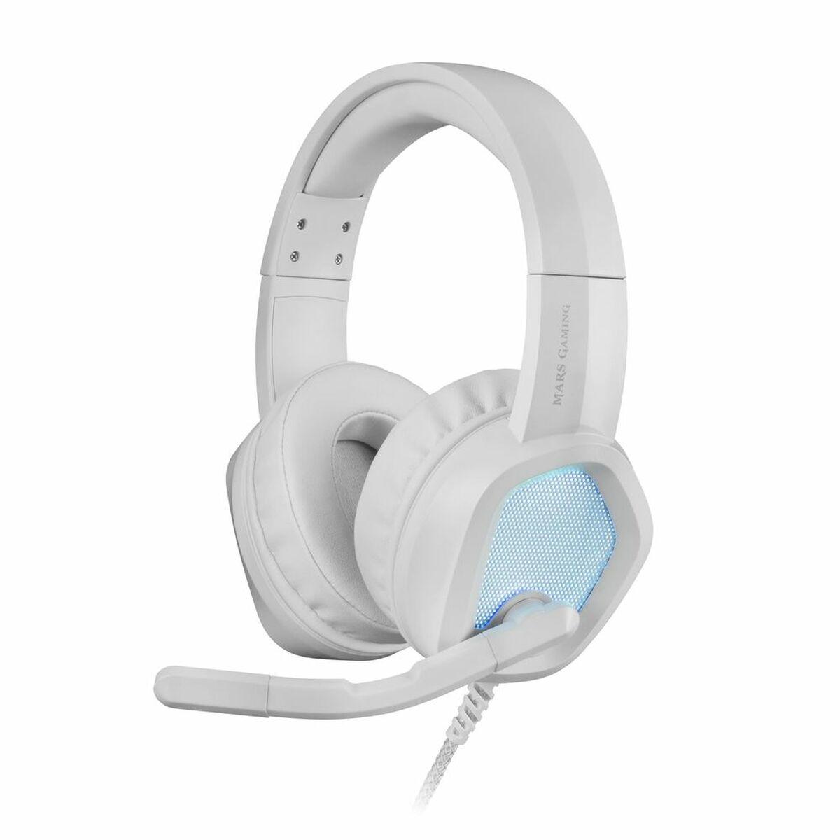 Gaming Høretelefon Med Mikrofon Mars Gaming Mh320w Led Rgb Stereo Grå