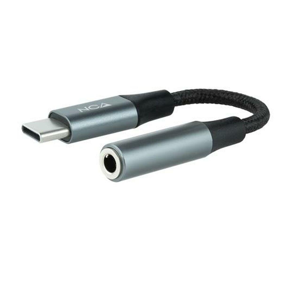 Usb C Til Jack 3.5 Mm Adapter Nanocable 10.24.1204 11 Cm Grå