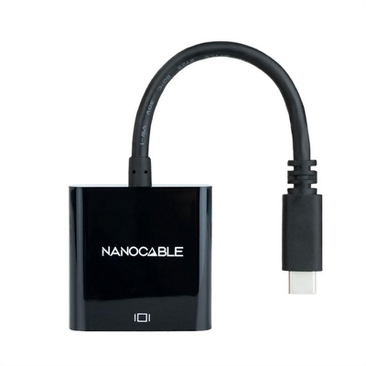 USB-C til HDMI adapter NANOCABLE - Sort, 4K Ultra HD, 15 cm