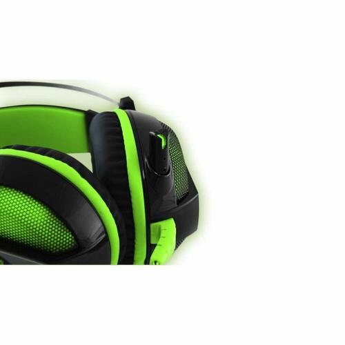 Gaming headset med mikrofon Droxio HADLOK USB Sort Sort/Grøn