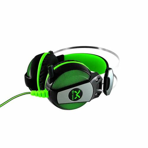 Gaming headset med mikrofon Droxio HADLOK USB Sort Sort/Grøn