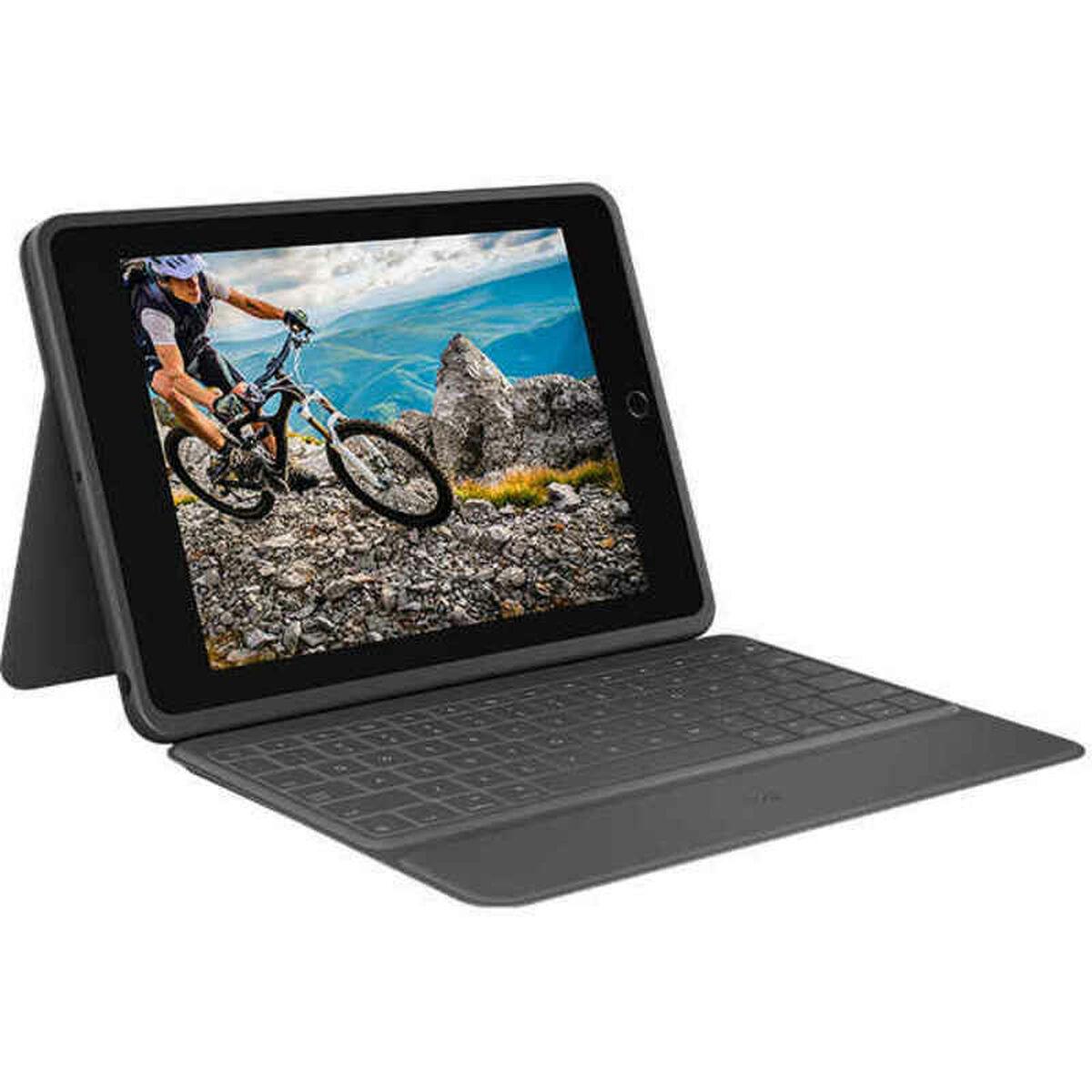 Bluetooth keyboard med tabletstøtte Logitech 920-009317 Sort Spansk qwerty QWERTY iPad 7 Galaxy Tab S2
