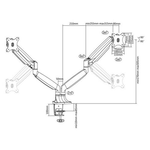 Skærm bord støtte TooQ DB3132TNR-S 13" - 32" 13" 18 kg