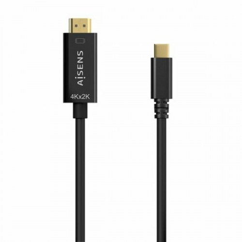 HDMI-kabel Aisens - USB-C til HDMI 2.0, 80 cm, sort
