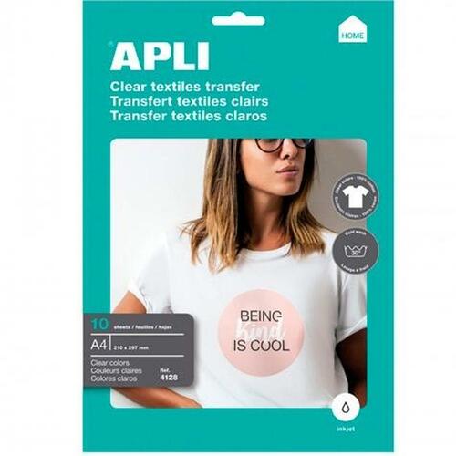 Printerpapir Apli 4128 10 Ark Hvid A4 Tekstil
