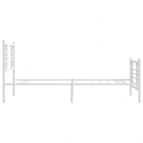 Sengeramme med sengegavl og fodgærde 100 x 200 cm - hvid