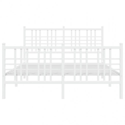Sengeramme 137 x 190 cm med gavl og fodgærde - hvid