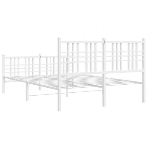 Sengeramme 137 x 190 cm med gavl og fodgærde - hvid