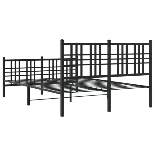 Sengeramme med sengegavl og fodgærde 137 x 190 cm - sort