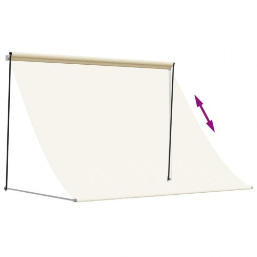 Markise 200×150 cm - sammenrullelig i stof og stål, cremefarvet