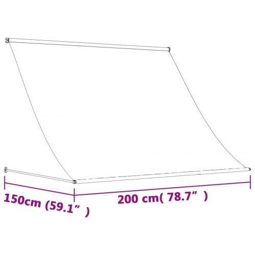 Markise 200×150 cm - sammenrullelig i stof og stål, cremefarvet