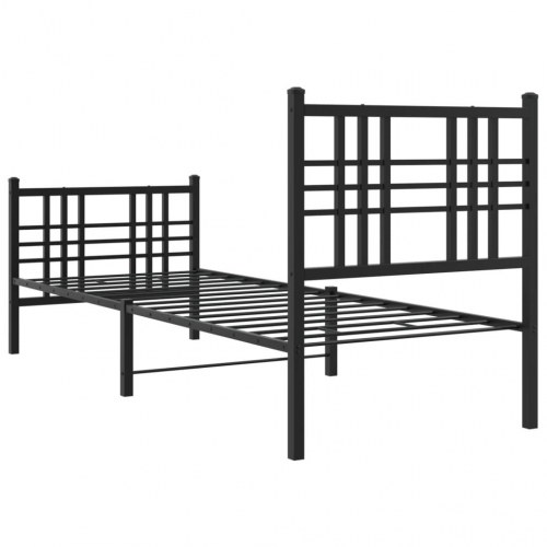 Sengeramme med sengegavl og fodgærde 75 x 190 cm - sort